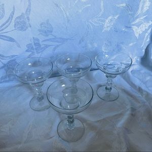 Anthropologie SET OF 3 Candlewick Style Three Ball Stem Margarita Shrimp Glasses